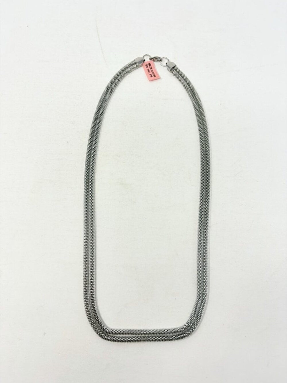 Shop LC‎ Silvertone Double Strand Mesh Necklace 24 in Long Stainless Steel 5539